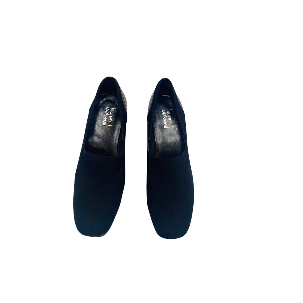 Lauren Blackwell Taylor Heels Slip On Career Wear Two Toned Womens Shoes Black 9 - Picture 2 of 7